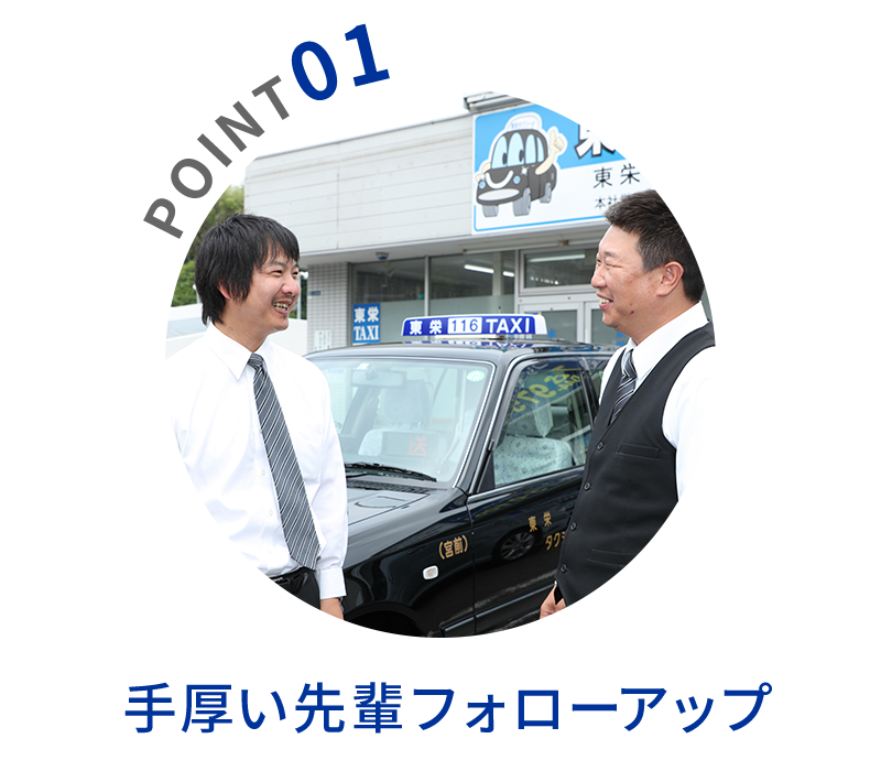 POINT01 手厚い先輩フォローアップ
